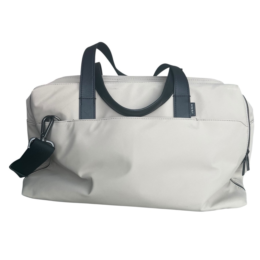 Away Duffel Bag in Cream with Black Trim